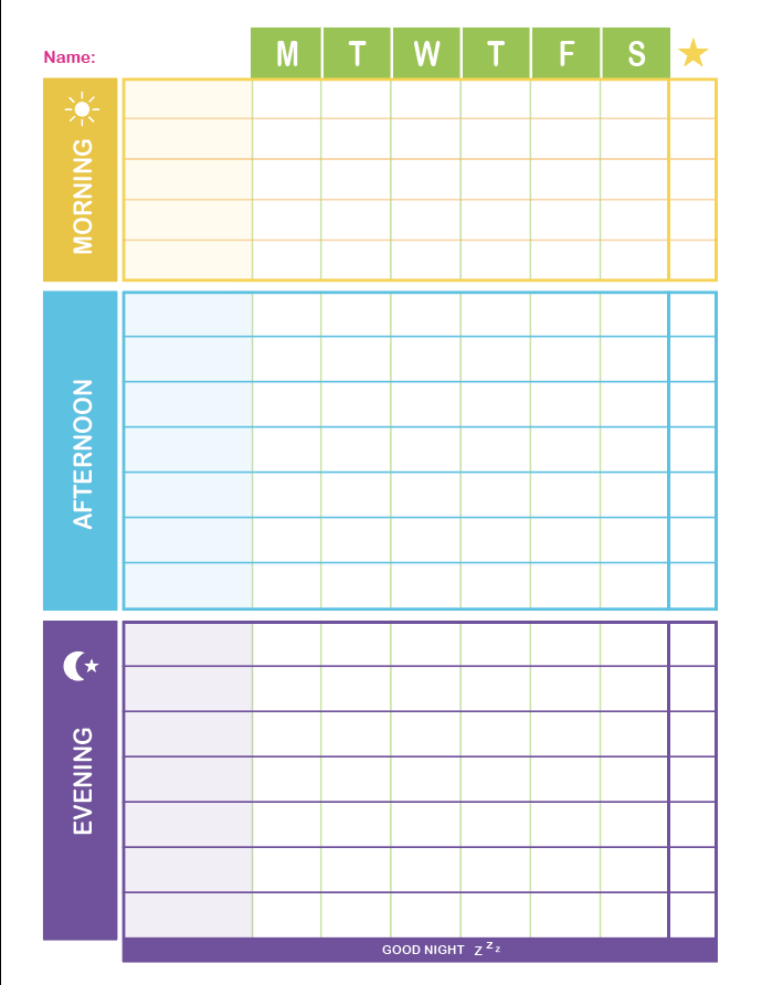 Daily Homeschool Schedule for Kids Free Download Template