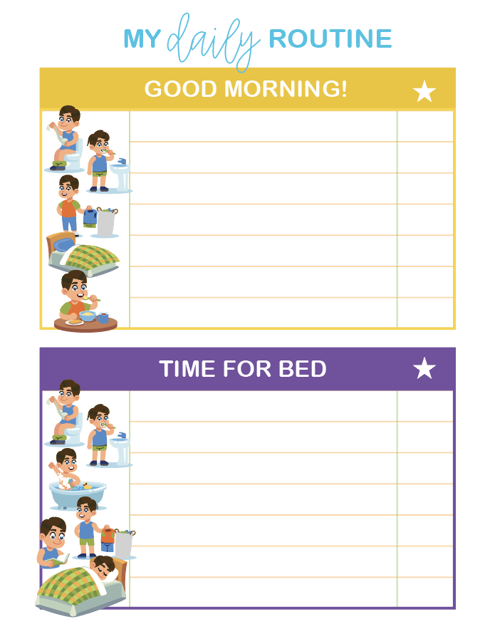 Boys Daily Routine Chart Free Download
