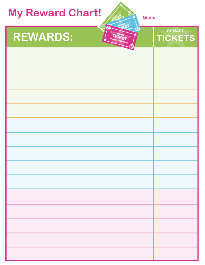 Ticket Reward Chart Free Download Chores Template