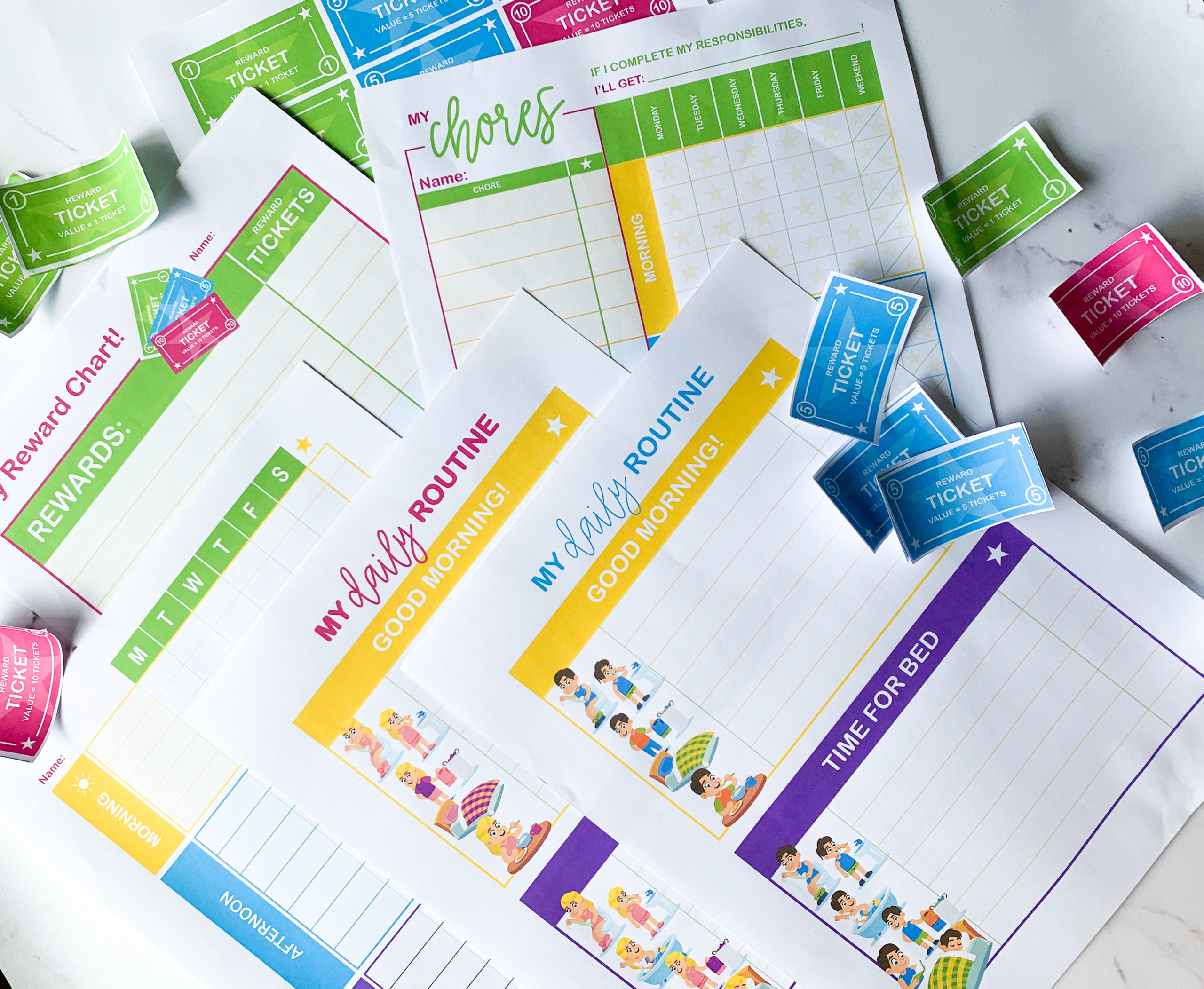 Kids Routine and Responsibility Charts and Reward System Free Download